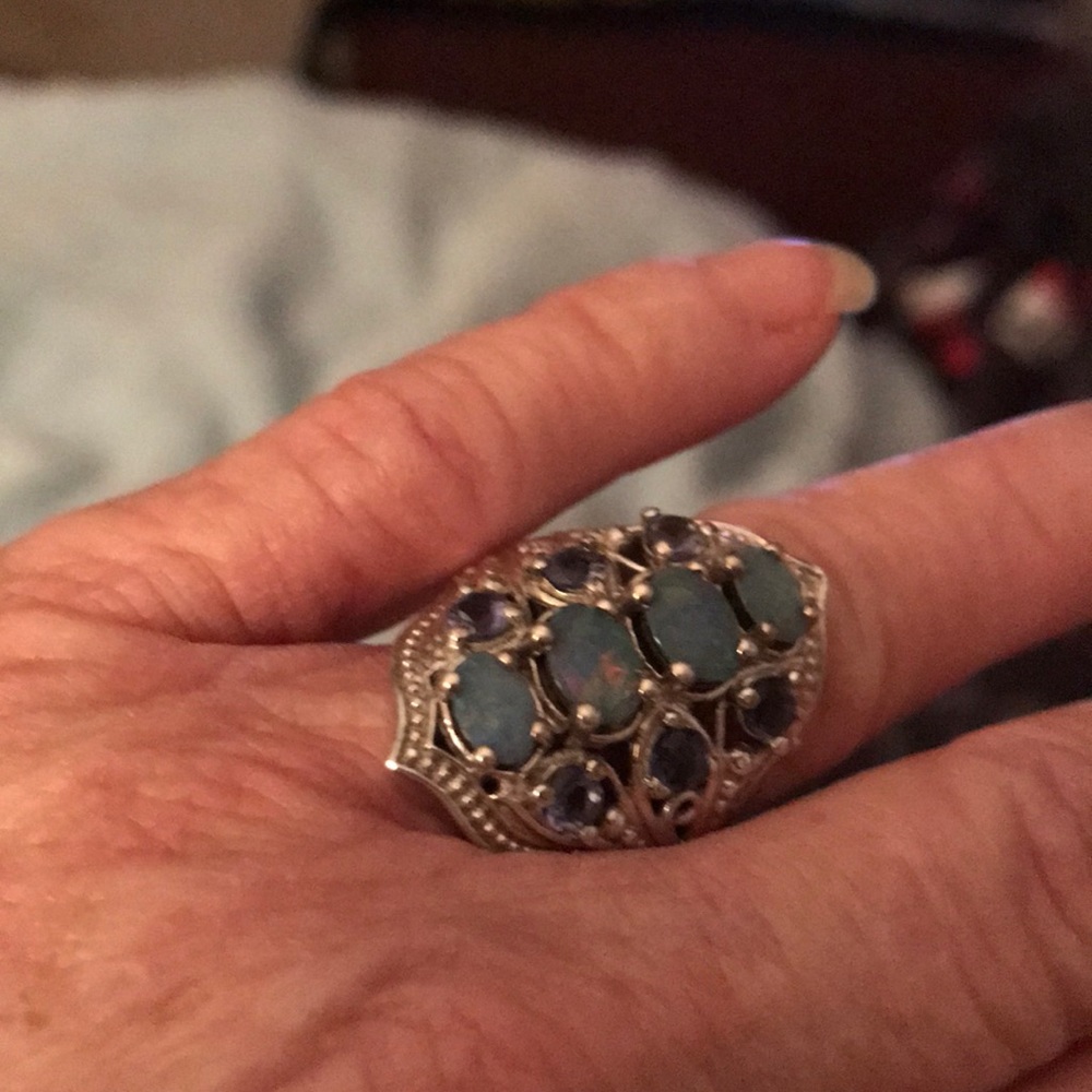 Blue opal ring/// silver - Picture 5 of 5